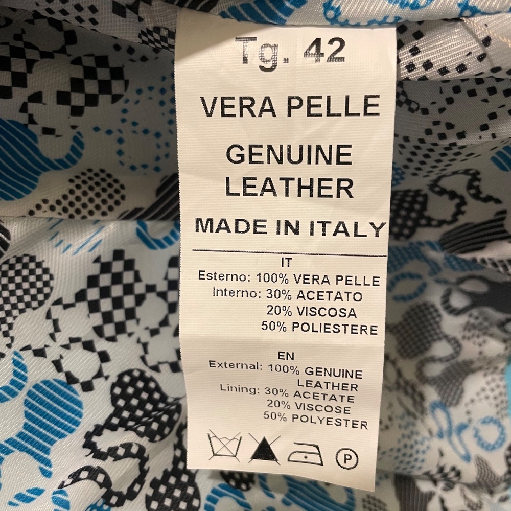 Enjoy Genuine Italian Leather Electric Blue Jacket Small - Picture 3 of 6